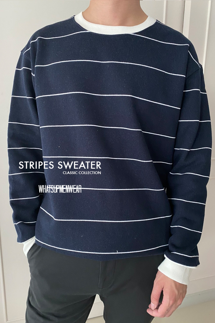 Stripes Sweater Oversize Korean Style 