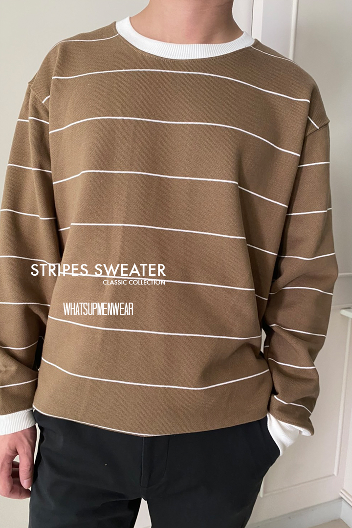 Stripes Sweater Oversize Korean Style 